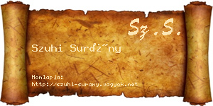 Szuhi Surány névjegykártya